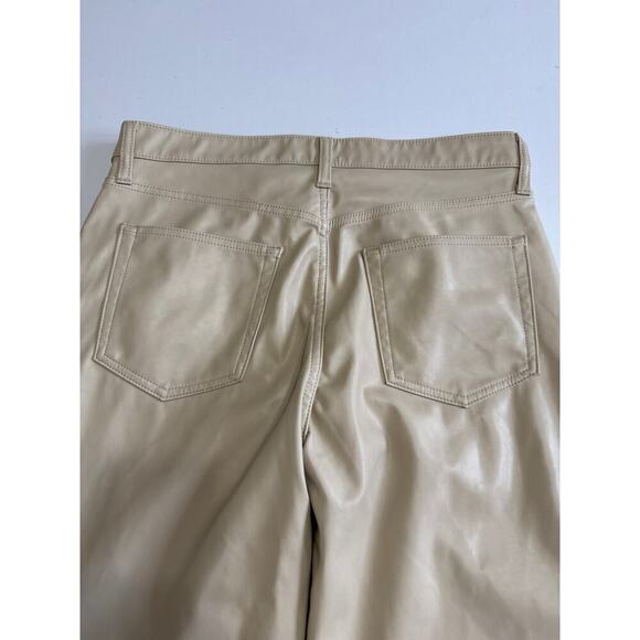 GAP NWT Cheeky  Straight High Rise Tan Faux Leather Pants Size 31 - Picture 6 of 9